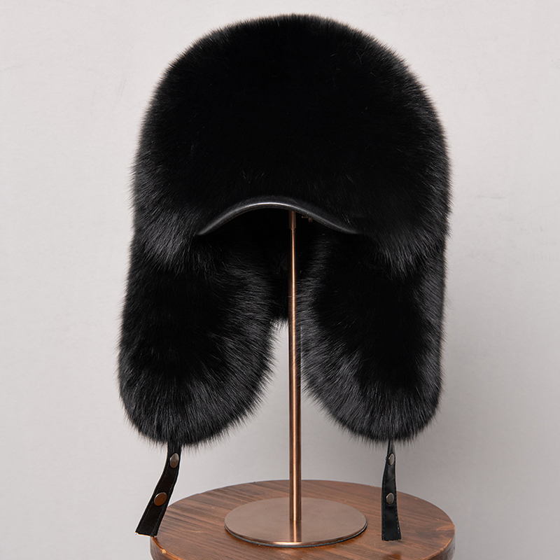 100% Real Fox Fur Hats Women's - Trapper Hat Ear Flap avaliação e preço