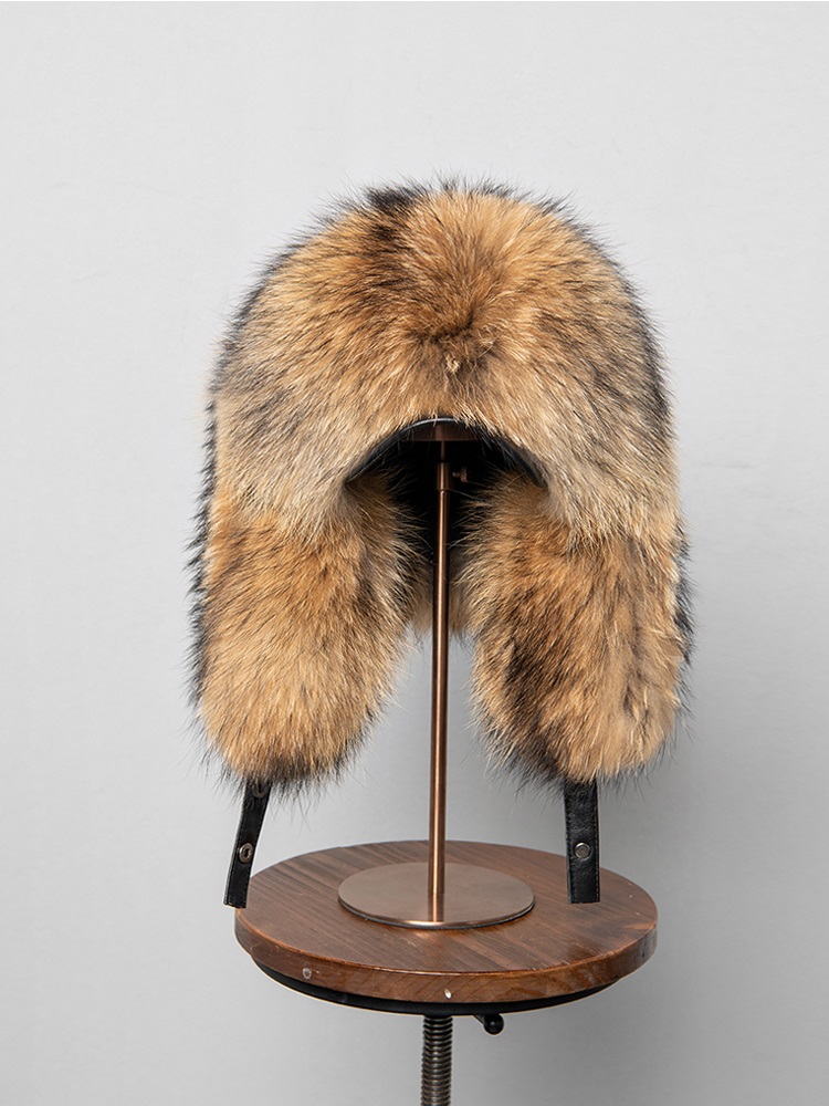 100% Real Fox Fur Hats Women's - Trapper Hat Ear Flap avaliação e preço