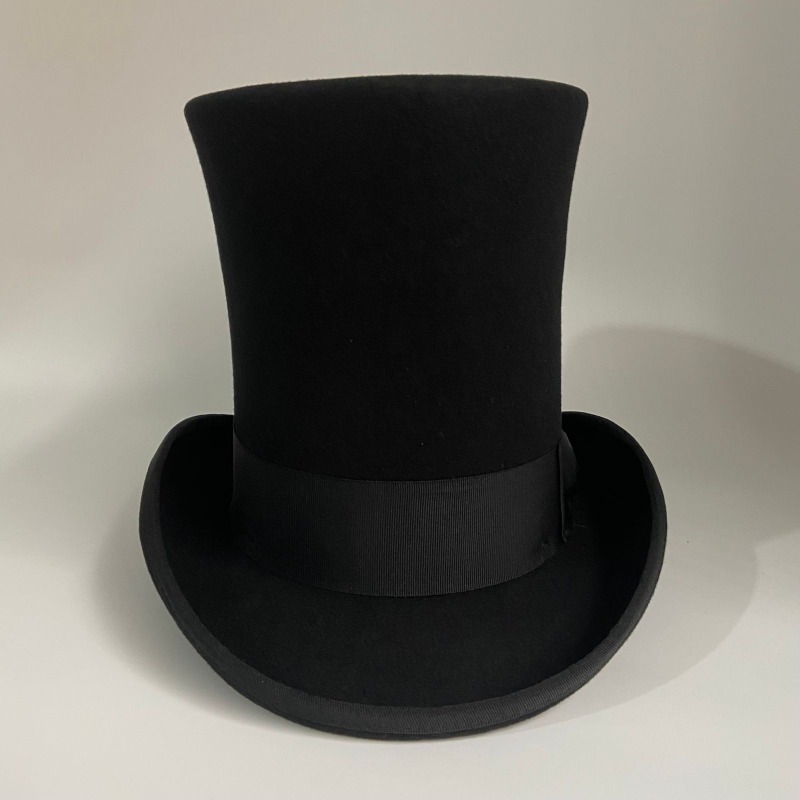 Black Wool Felt Top Hat Men's  - Fedora Hat Wool avaliação e preço