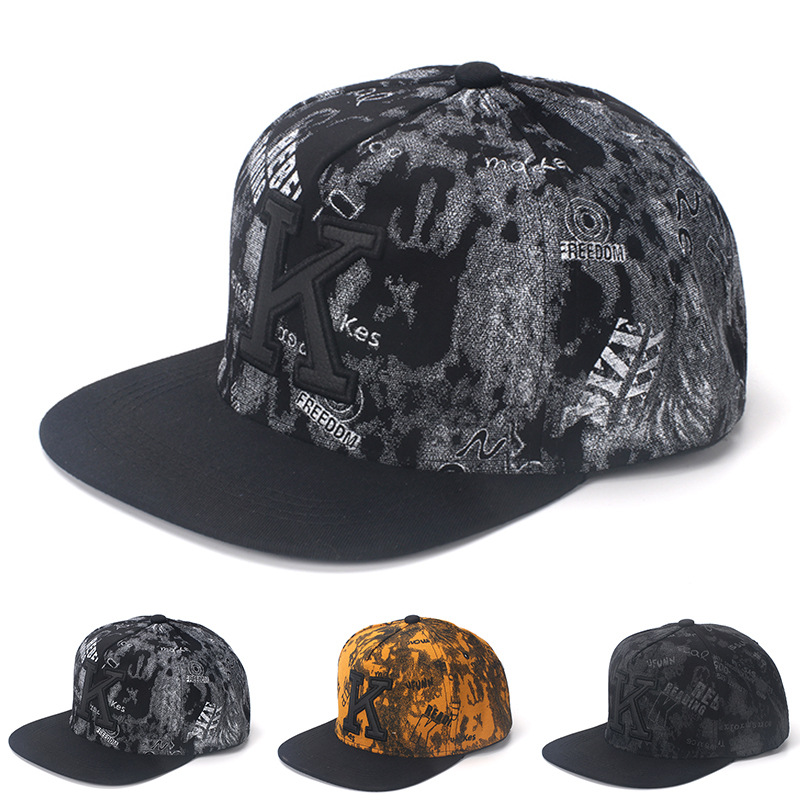 K Letter Hip Hop Baseball Caps - Snapback Hat Flat avaliação e preço
