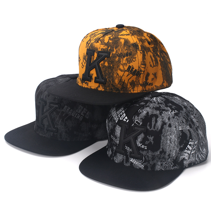 K Letter Hip Hop Baseball Caps - Snapback Hat Flat avaliação e preço