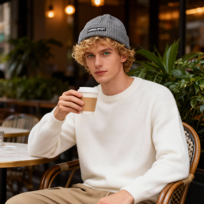 1pc Winter Warm Beanie for Men - Beanie Cuffed Knit avaliação e preço